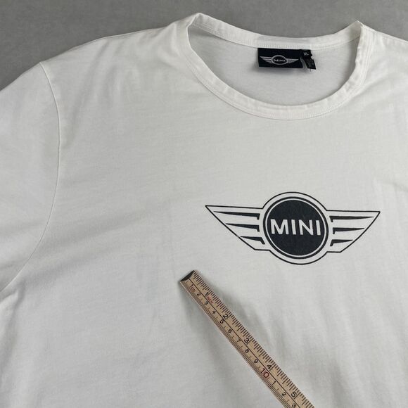 MINI Shirt Wmn XL White Logo Graphic BMW Mini Cooper Car Automotive Tee Crewneck - Picture 7 of 9